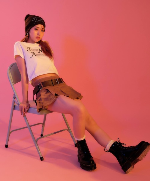 atmos pink（アトモスピンク）の「JUST A NOON × atmos pink ラインストーンロゴTシャツ / ジャストアヌーン × アトモスピンク ラインストーンロゴTシャツ 【SP】（Tシャツ/カットソー・レディース・グリーン/ホワイト/ピンク・S/M）」の6枚目の写真