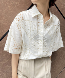 Spick & Span | コットンエンブロイダリーオーバーシャツ(シャツ/ブラウス)