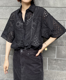 Spick & Span | コットンエンブロイダリーオーバーシャツ(シャツ/ブラウス)