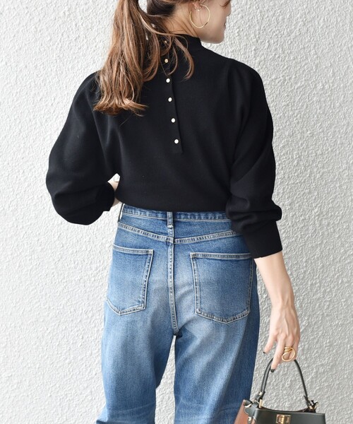 SHIPS(シップス)の「*〈手洗い可能〉デザインスリーブプルオーバー◆(ニット/セーター・レディース・ブラック/ネイビー/ロイヤルブルー/ベージュ系・ONE SIZE)」の18枚目の写真