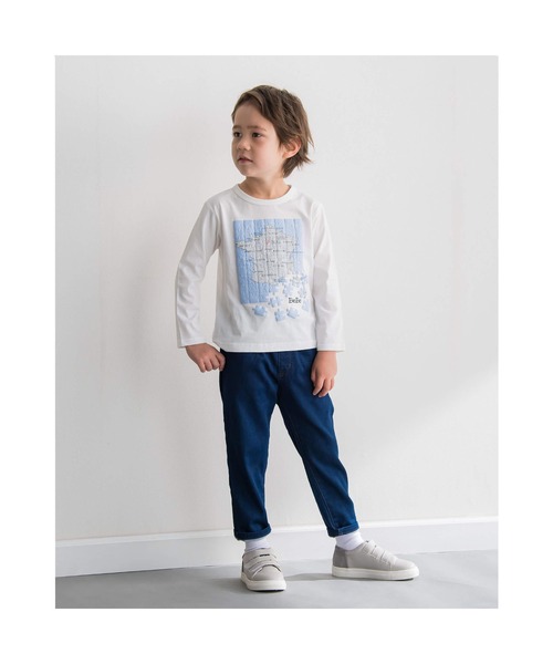 BeBe（ベベ）の「BeBe/フランス マップ ジグソーパズル プリント Tシャツ (80~140cm)（Tシャツ/カットソー・キッズ・ブルー/オフホワイト・90/100/130/110/140/120/80）」の18枚目の写真