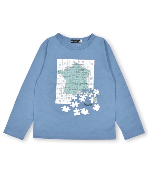 BeBe（ベベ）の「BeBe/フランス マップ ジグソーパズル プリント Tシャツ (80~140cm)（Tシャツ/カットソー・キッズ・ブルー/オフホワイト・90/100/130/110/140/120/80）」の19枚目の写真