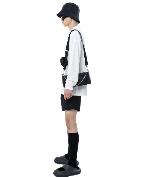 BASIC COTTON(ベーシックコットン)の「韓国ブランド BASIC COTTON ベーシックコットン NYLON ROLLER BAG ショルダーバッグ ミニバッグ 肩掛けかばん(ショルダーバッグ・メンズ・ブラック・ONE SIZE)」の14枚目の写真