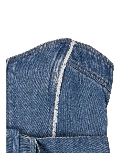 earth music&ecology(アースミュージックアンドエコロジー)の「ウエストベルト付きデニムビスチェ(チューブトップ・レディース・インディゴブルー・FREE)」の6枚目の写真