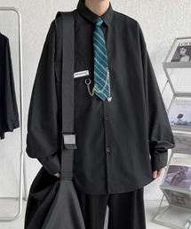 FVLMEN | 【FVLMEN】border tie charm longsleeve shirt/ボーダータイ チャーム付 ロングスリーブ シャツ(シャツ/ブラウス)