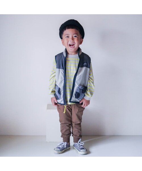 BREEZE（ブリーズ）の「カーゴカットソーパンツ（カーゴパンツ・キッズ・カーキ/ブラック/ブラウン/キャメル/レインボー/インディゴブルー/ピンク/グレー・140/130/100/120/110/90/80）」の9枚目の写真