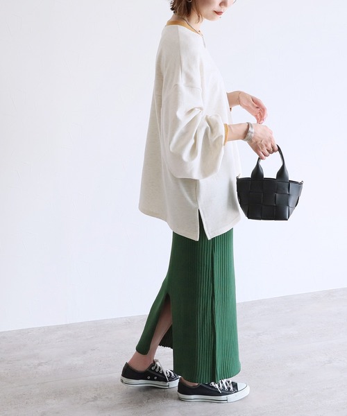 reca(レカ)の「スポンジニットロングナロースカート(スカート・レディース・グリーン/オレンジ/パープル/ブラック・M)」の8枚目の写真