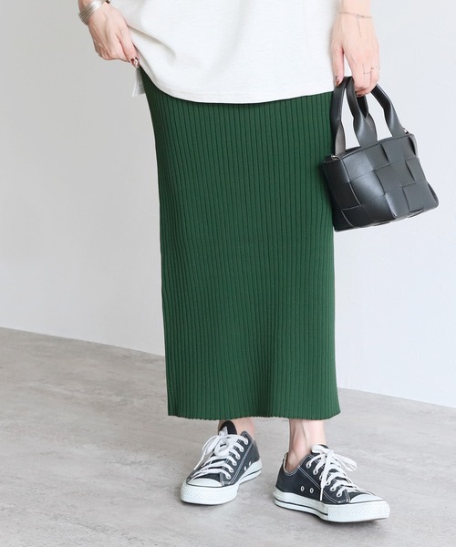 reca(レカ)の「スポンジニットロングナロースカート(スカート・レディース・グリーン/オレンジ/パープル/ブラック・M)」の7枚目の写真