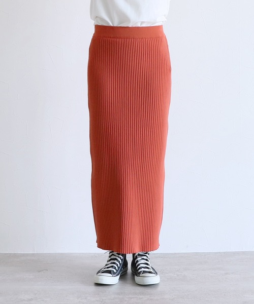 reca(レカ)の「スポンジニットロングナロースカート(スカート・レディース・グリーン/オレンジ/パープル/ブラック・M)」の14枚目の写真