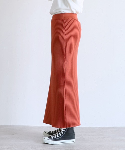 reca(レカ)の「スポンジニットロングナロースカート(スカート・レディース・グリーン/オレンジ/パープル/ブラック・M)」の15枚目の写真