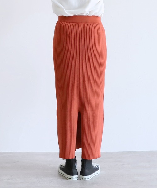 reca(レカ)の「スポンジニットロングナロースカート(スカート・レディース・グリーン/オレンジ/パープル/ブラック・M)」の16枚目の写真