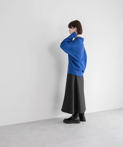 yuw(ユウ)の「スキッパーポロニットプルオーバー 294812(ニット/セーター・レディース・ブラック/ブルー/レッド・FREE)」の8枚目の写真