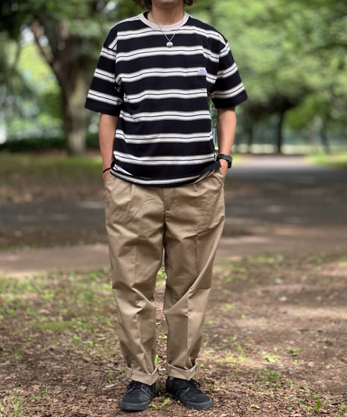 Dickies(ディッキーズ)の「Dickies ディッキーズ 別注 ツータックワイドテーパードチノパンツ(チノパンツ・メンズ・ブラック/ベージュ/ホワイト・34inch/32inch/28inch/30inch)」の16枚目の写真