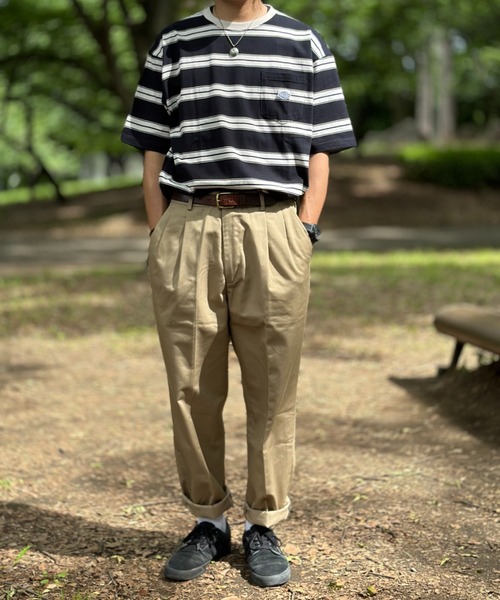 Dickies(ディッキーズ)の「Dickies ディッキーズ 別注 ツータックワイドテーパードチノパンツ(チノパンツ・メンズ・ブラック/ベージュ/ホワイト・34inch/32inch/28inch/30inch)」の22枚目の写真