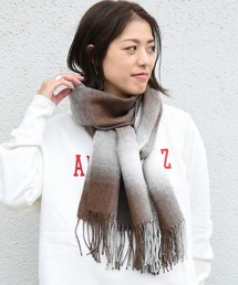 【THROW】アルパカシャドーチェックマフラー