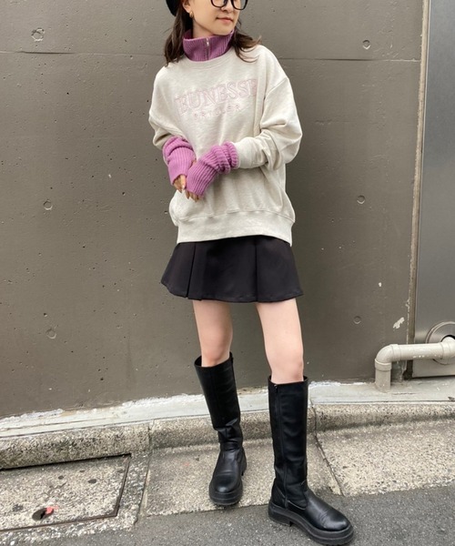 one after another NICE CLAUP（ワンアフターアナザーナイスクラップ）の「ゆるシルエットがポイント。ロゴ刺繍スウェット（スウェット・レディース・アイボリー/オートミール/スミクロ/サックスブルー・FREE）」の22枚目の写真