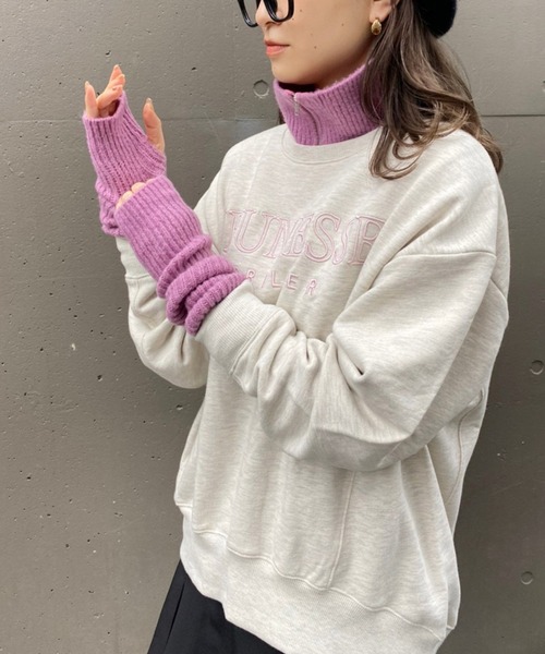 one after another NICE CLAUP（ワンアフターアナザーナイスクラップ）の「ゆるシルエットがポイント。ロゴ刺繍スウェット（スウェット・レディース・アイボリー/オートミール/スミクロ/サックスブルー・FREE）」の16枚目の写真