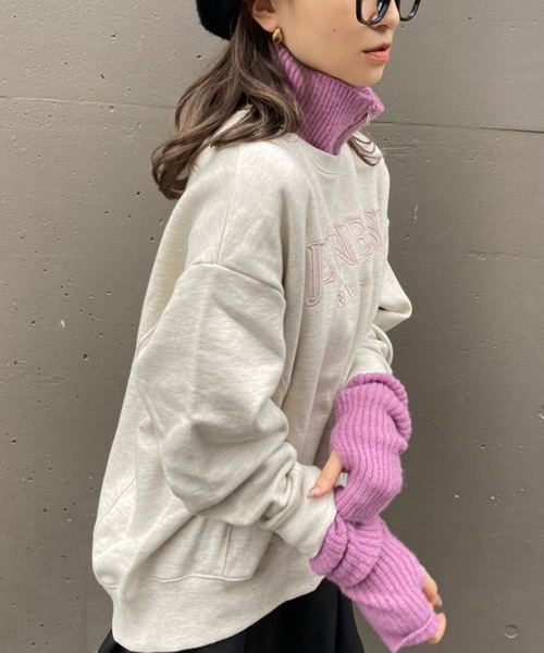 one after another NICE CLAUP（ワンアフターアナザーナイスクラップ）の「ゆるシルエットがポイント。ロゴ刺繍スウェット（スウェット・レディース・アイボリー/オートミール/スミクロ/サックスブルー・FREE）」の18枚目の写真