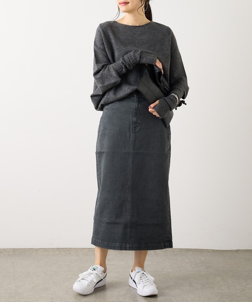 OUVRAGE CLASSE(ウヴラージュクラス)の「アームウォーマー付きポンチョニット(ニット/セーター・レディース・チャコールグレー/ブラック・FREE)」の15枚目の写真