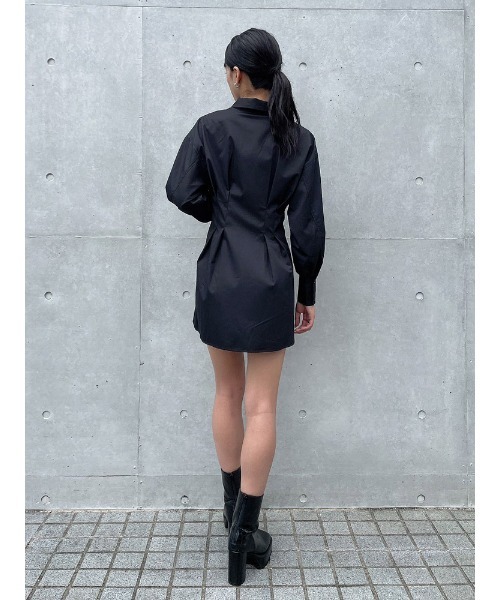 ENVYM(アンビー)の「ウエストマークシャツOP(ワンピース・レディース・ホワイト/ブラック・FREE)」の19枚目の写真