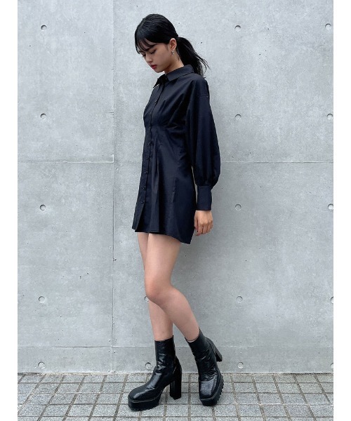ENVYM(アンビー)の「ウエストマークシャツOP(ワンピース・レディース・ホワイト/ブラック・FREE)」の20枚目の写真