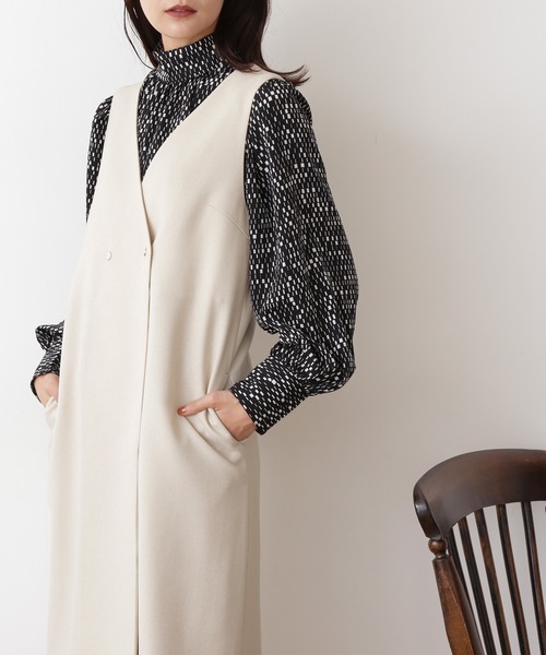 N.（N. Natural Beauty Basic）（エヌエヌナチュラルビューティーベーシック）の「◆ドットボタンジャンパースカート（ジャンパースカート・レディース・ブラック/オフホワイト/ブラウン/ベージュ・MEDIUM）」の13枚目の写真