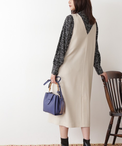 N.（N. Natural Beauty Basic）（エヌエヌナチュラルビューティーベーシック）の「◆ドットボタンジャンパースカート（ジャンパースカート・レディース・ブラック/オフホワイト/ブラウン/ベージュ・MEDIUM）」の11枚目の写真