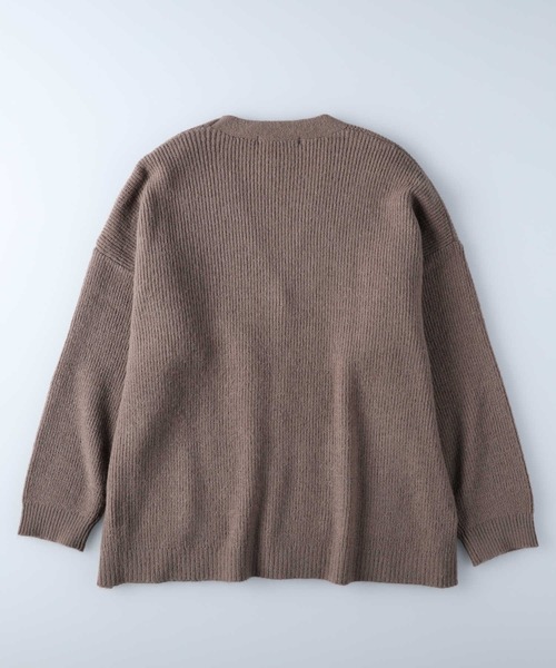 HONEYSUCKLE ROSE（ハニーサックルローズ）の「【HONEYSUCKLE ROSE】畦編みＶカーディガン（カーディガン/ボレロ・レディース・ダークベージュ/グレー/パープル・M/L）」の4枚目の写真