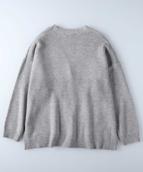 HONEYSUCKLE ROSE（ハニーサックルローズ）の「【HONEYSUCKLE ROSE】畦編みＶカーディガン（カーディガン/ボレロ・レディース・ダークベージュ/グレー/パープル・M/L）」の10枚目の写真
