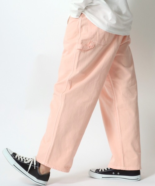Lee(リー)の「Lee/リー X-LINE PAINTER PANTS/ワイドペインターパンツ/ワークパンツ/カラーパンツ/バギーパンツ(チノパンツ・メンズ・インディゴブルー/オレンジ/グリーン/イエロー/ホワイト/ケミカルウォッシュ/ピンク/ブルー・L/M/XL)」の16枚目の写真