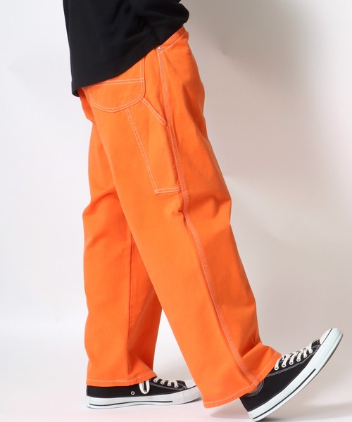 Lee(リー)の「Lee/リー X-LINE PAINTER PANTS/ワイドペインターパンツ/ワークパンツ/カラーパンツ/バギーパンツ(チノパンツ・メンズ・インディゴブルー/オレンジ/グリーン/イエロー/ホワイト/ケミカルウォッシュ/ピンク/ブルー・L/M/XL)」の10枚目の写真