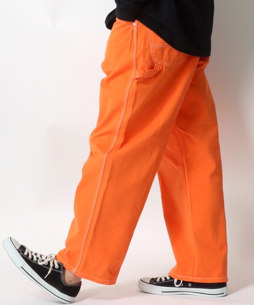 Lee(リー)の「Lee/リー X-LINE PAINTER PANTS/ワイドペインターパンツ/ワークパンツ/カラーパンツ/バギーパンツ(チノパンツ・メンズ・インディゴブルー/オレンジ/グリーン/イエロー/ホワイト/ケミカルウォッシュ/ピンク/ブルー・L/M/XL)」の13枚目の写真