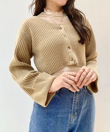 EPICKS | 【yuririnコラボ】ハイネックフリルシアートップス　アンサンブルニット(カーディガン/ボレロ)