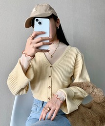 EPICKS | 【yuririnコラボ】ハイネックフリルシアートップス　アンサンブルニット(カーディガン/ボレロ)