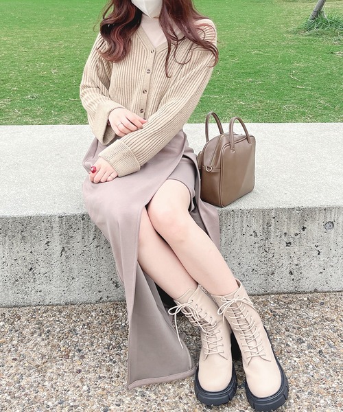 EPICKS（エピックス）の「【yuririnコラボ】ハイネックフリルシアートップス　アンサンブルニット（カーディガン/ボレロ・レディース・ベージュ/ブラウン/アイボリー・F）」の13枚目の写真