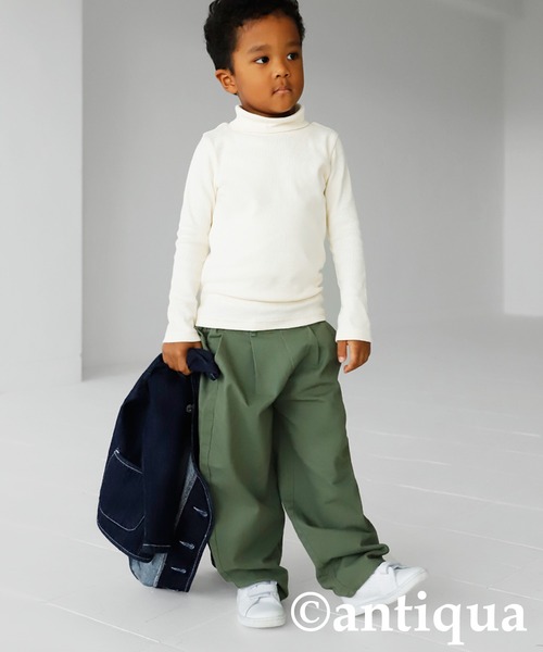 antiqua(アンティカ)の「綿混生地タートルリブトップス(Tシャツ/カットソー・キッズ・マスタード/オレンジ/グリーン/オフホワイト/ブラック/ブルー系その他・110/120/130/140/150/160)」の19枚目の写真