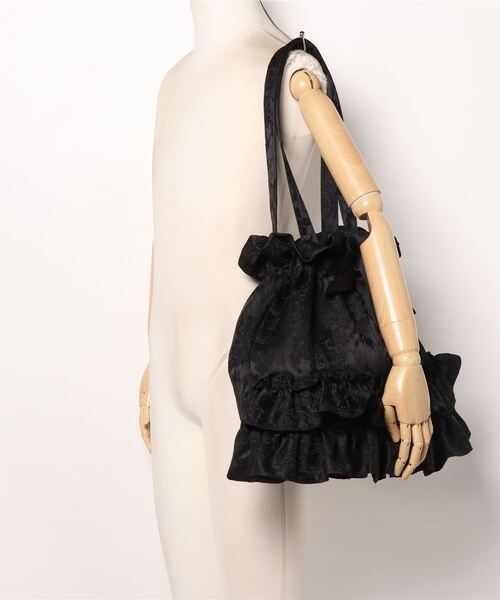 axes femme POETIQUE（アクシーズファムポエティック）の「フリルトートバッグ（トートバッグ・レディース・ブラック/サックスブルー・FREE）」の6枚目の写真