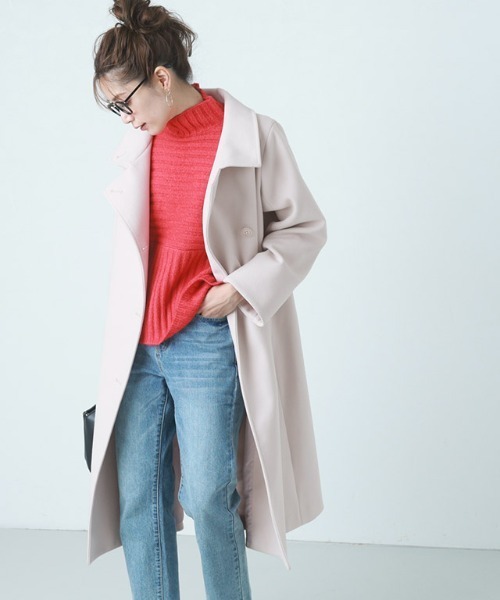 メルトンライクスタンドネックコート