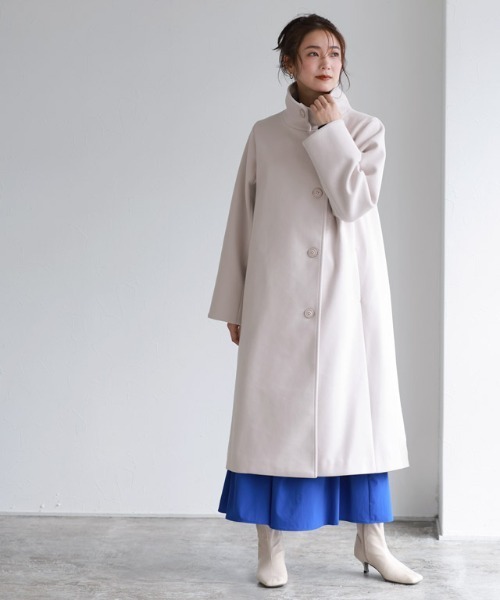 メルトンライクスタンドネックコート