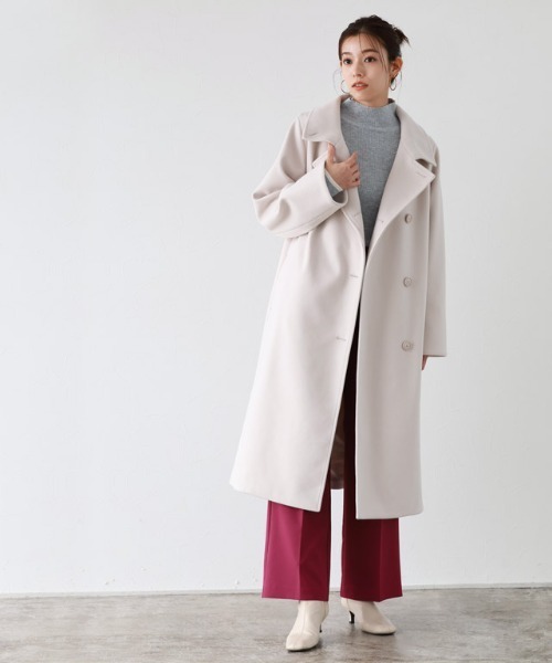 メルトンライクスタンドネックコート