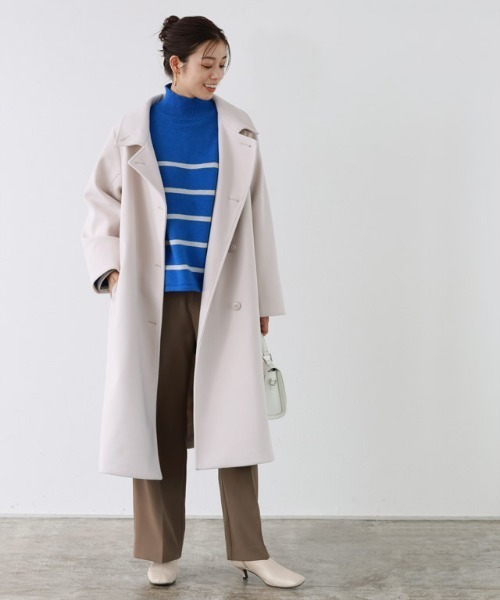メルトンライクスタンドネックコート