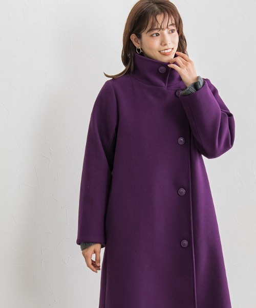 メルトンライクスタンドネックコート
