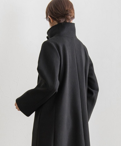 Pierrot（ピエロ）の「メルトンライクスタンドネックコート（チェスターコート・レディース・パープル/ブラック/アイボリー・S/M/L）」の18枚目の写真