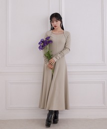 ANDGEEBEE | フィットアンドフレアリブワンピ(ワンピース)