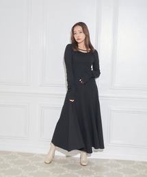 ANDGEEBEE | フィットアンドフレアリブワンピ(ワンピース)