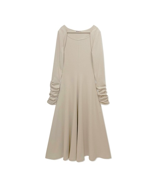 ANDGEEBEE（アンジービー）の「フィットアンドフレアリブワンピ（ワンピース・レディース・ベージュ/ブラック・MEDIUM）」の9枚目の写真