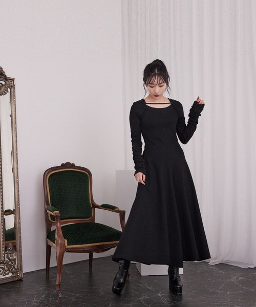 ANDGEEBEE（アンジービー）の「フィットアンドフレアリブワンピ（ワンピース・レディース・ベージュ/ブラック・MEDIUM）」の19枚目の写真