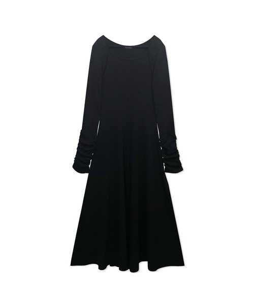 ANDGEEBEE（アンジービー）の「フィットアンドフレアリブワンピ（ワンピース・レディース・ベージュ/ブラック・MEDIUM）」の4枚目の写真