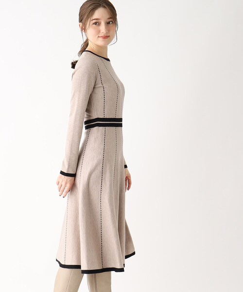 レディース バイカラー ニット ドレス index（インデックス）の「◇バイカラーニットワンピース