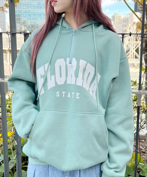 Figments（フィグメンツ）の「【裏起毛】FLORIDAパーカー（パーカー・レディース・杢グレー/カーキ/ブラック・FREE）」の3枚目の写真